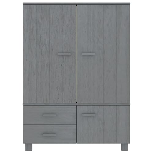 Wardrobe Dark Gray 39"x17.7"x53.9" Solid Wood Pine,Showcase Elegance and Functionality with Our Premium Wooden Wardrobe Armoires & Wardrobes, Bedroom Cabinets & Storage