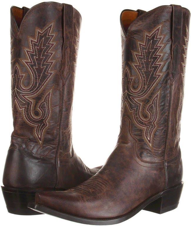 Lucchese M1002 (Chocolate Madras Goat) Cowboy Boots