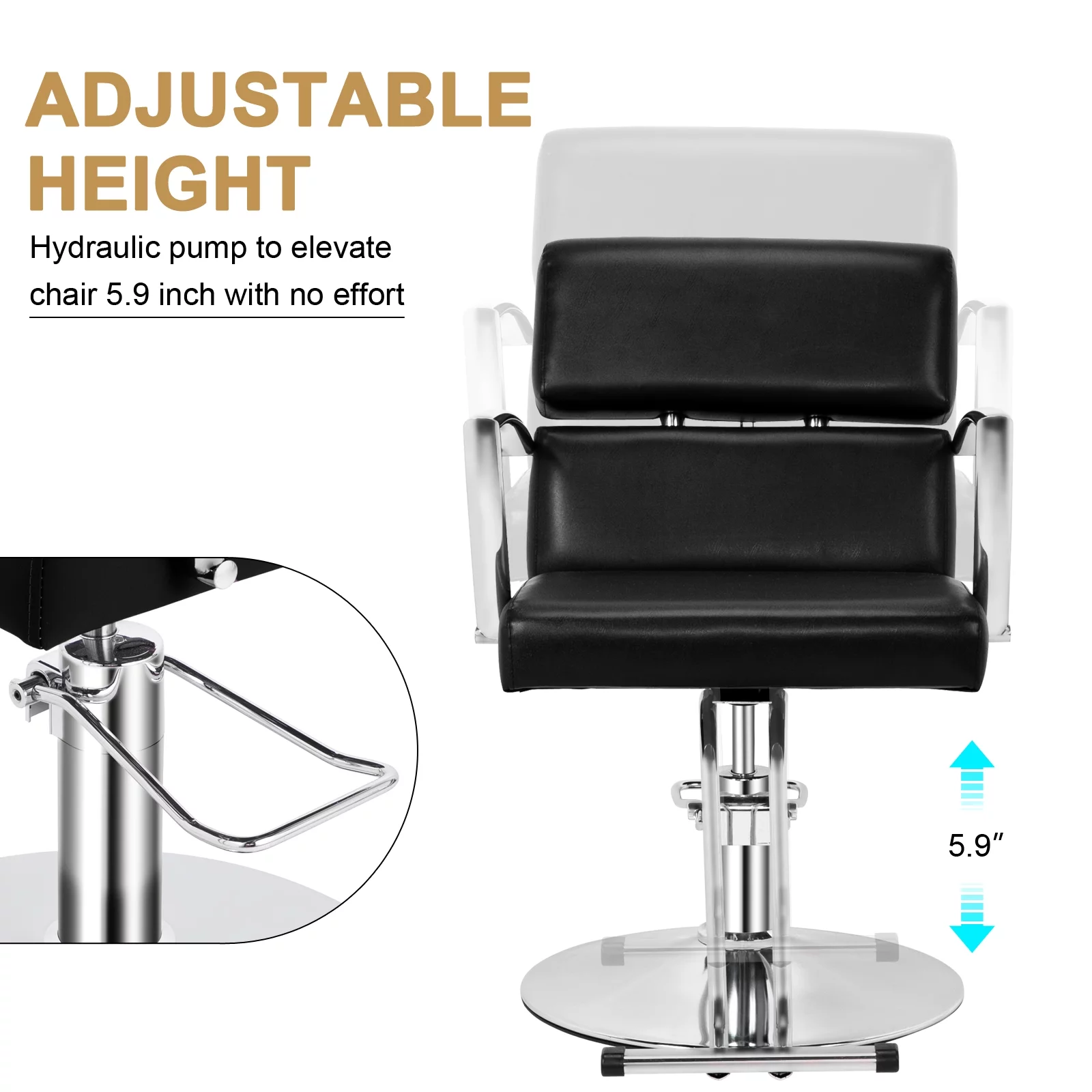 Omysalon Salon Chair Heavy Duty for Stylist, Barber Chair 360 Degree Swivel, Hydraulic Pump for Hair Cutting, Beauty Spa Styling Hairdressing Tattoo Equipment