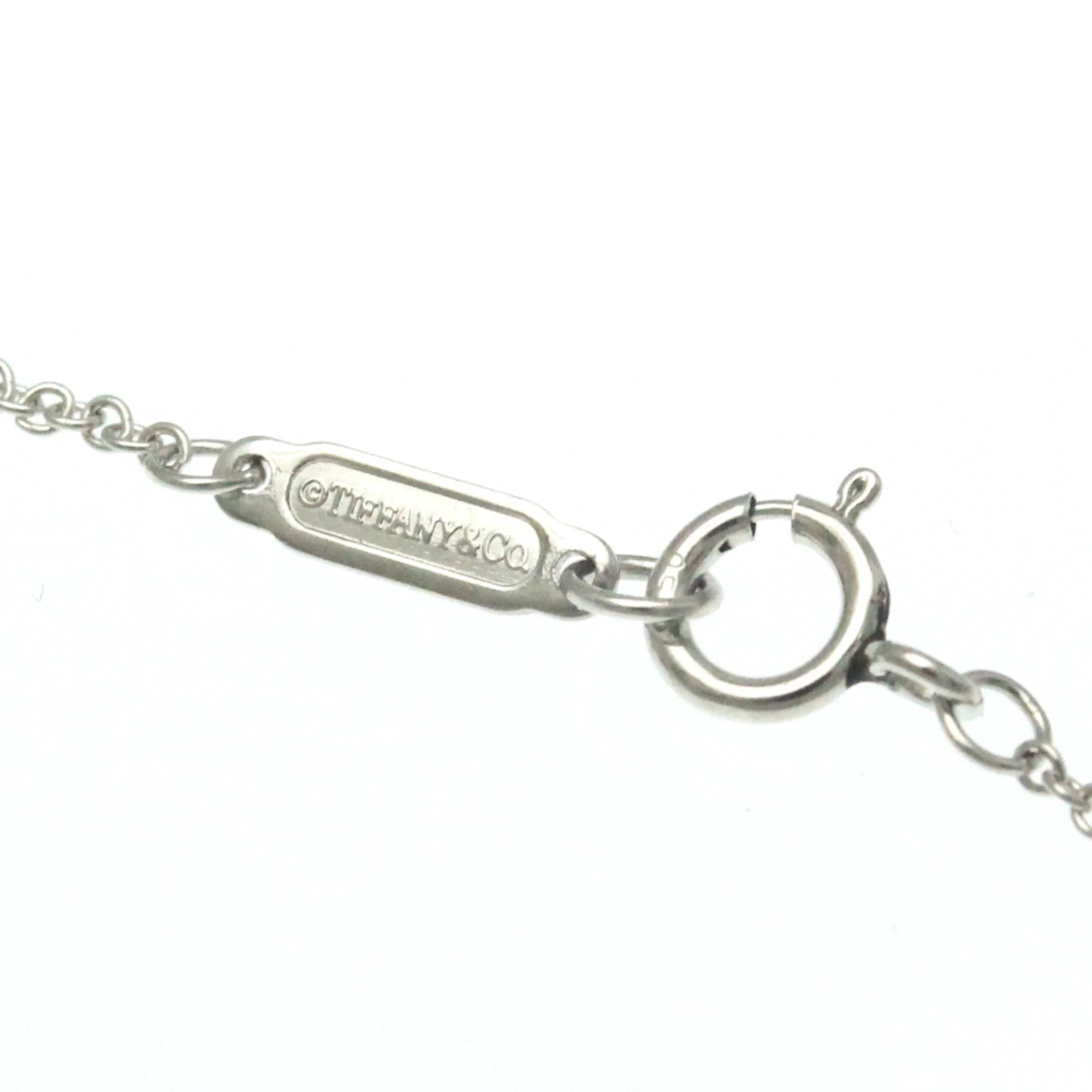 Pre-Owned Tiffany Horseshoe Necklace Platinum Diamond Men,Women Fashion Pendant Necklace (Silver) (Good)