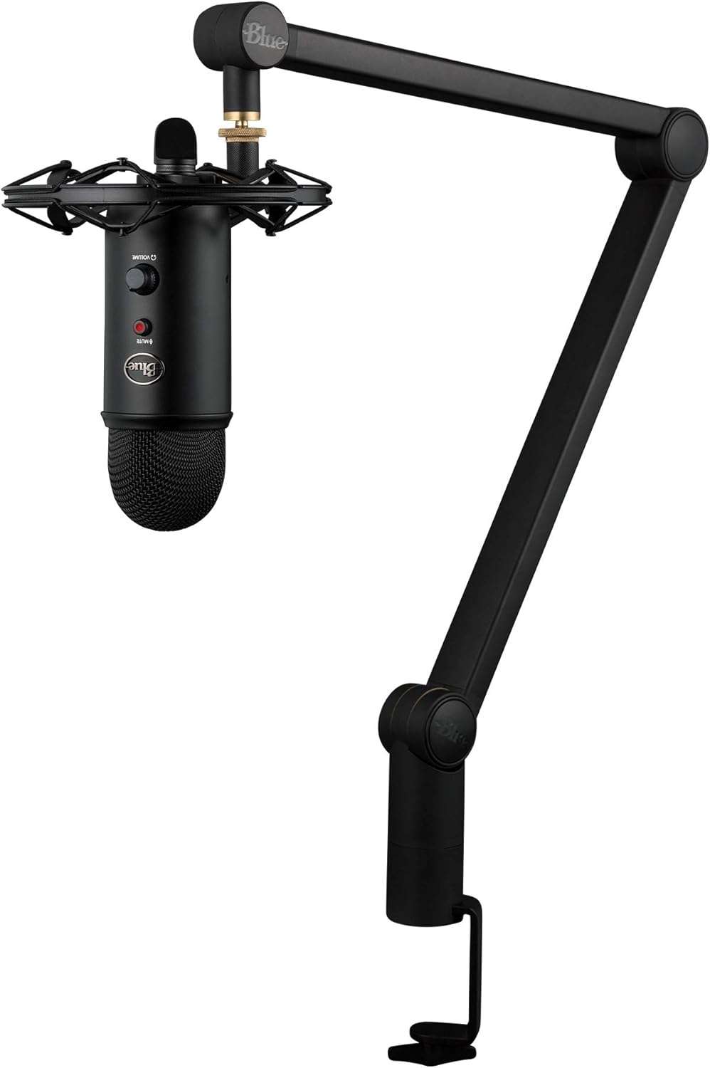 Blue Yeticaster Professional Broadcast Bundle with Yeti USB Microphone, Radius III Shockmount, Compass Boom Arm and Blue VO!CE Effects for Recording, Streaming, Gaming, Podcasting - Blackout