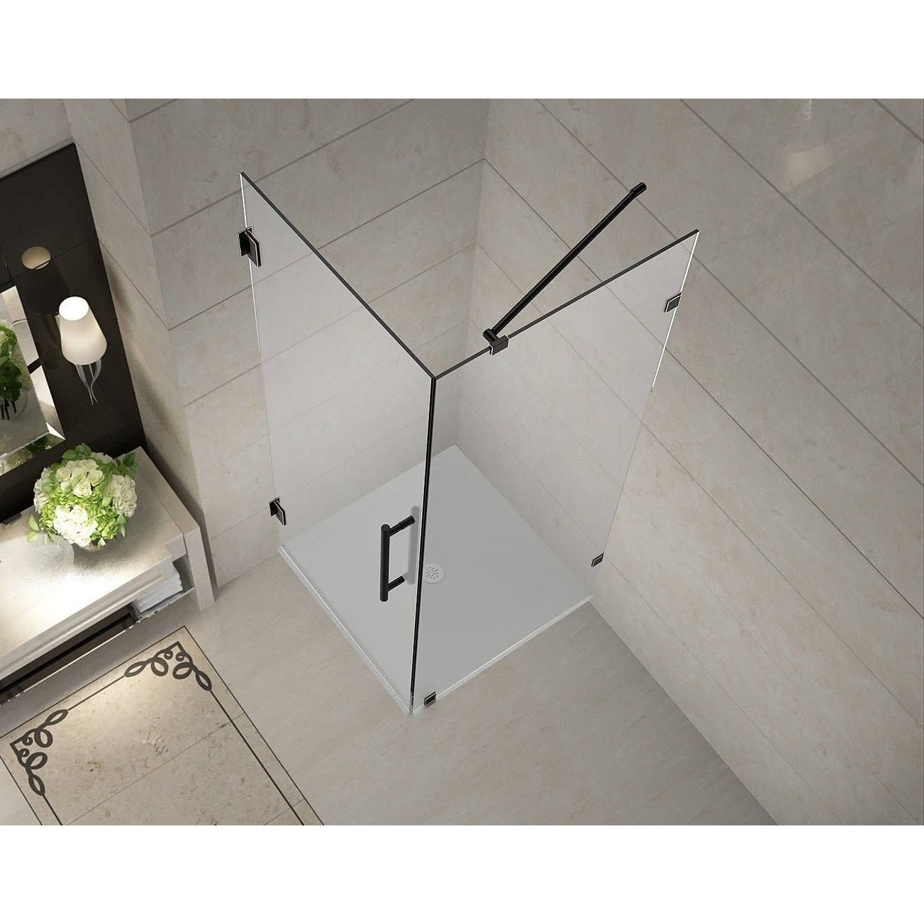 Aston SEN988-CH-38-10 Chrome Aquadica 38x22 x 38x22 x 72x22 Completely Frameless Square Shower Enclosure
