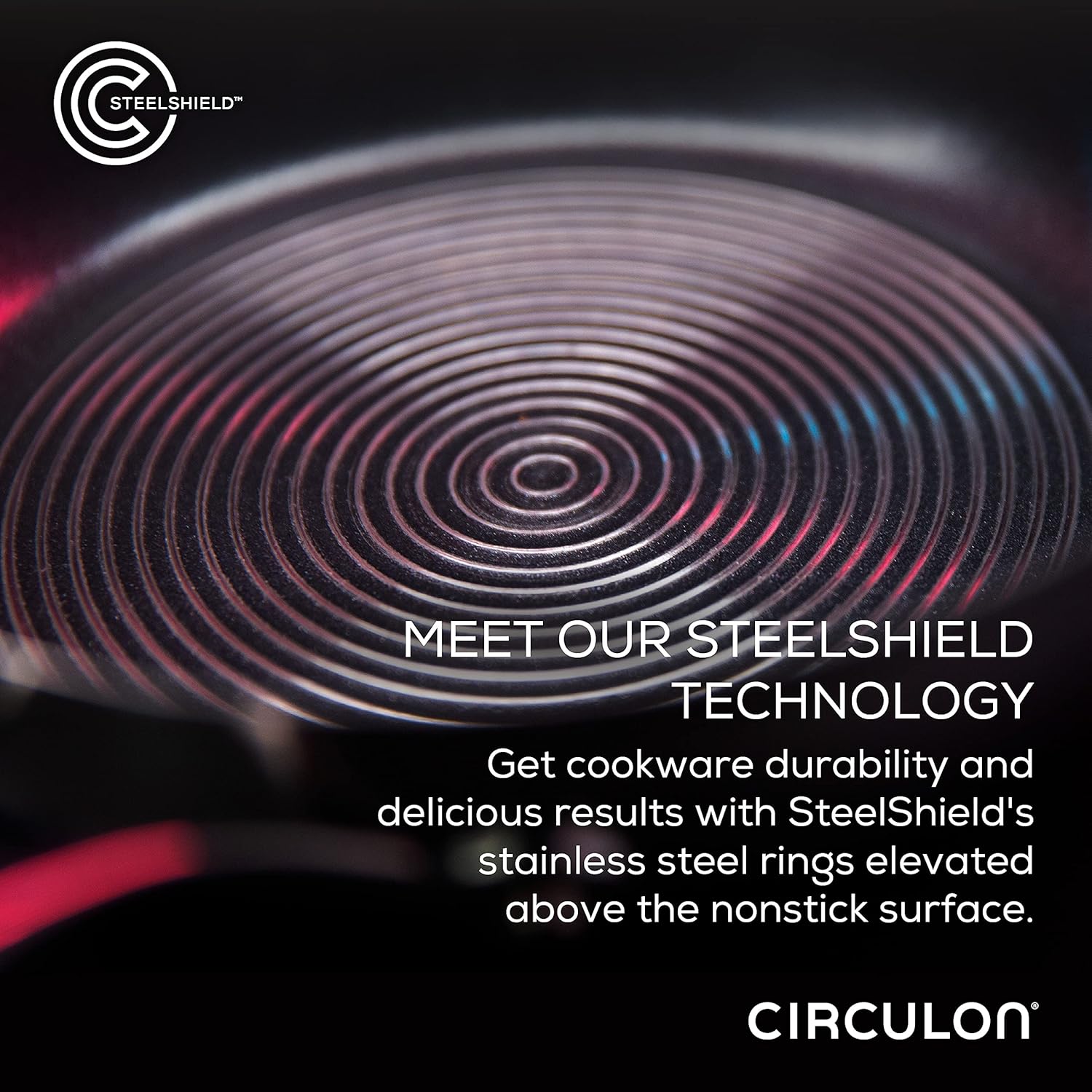 Circulon Stainless Steel Cookware Pots and Pans Set with SteelShield Hybrid Stainless and Nonstick Technology