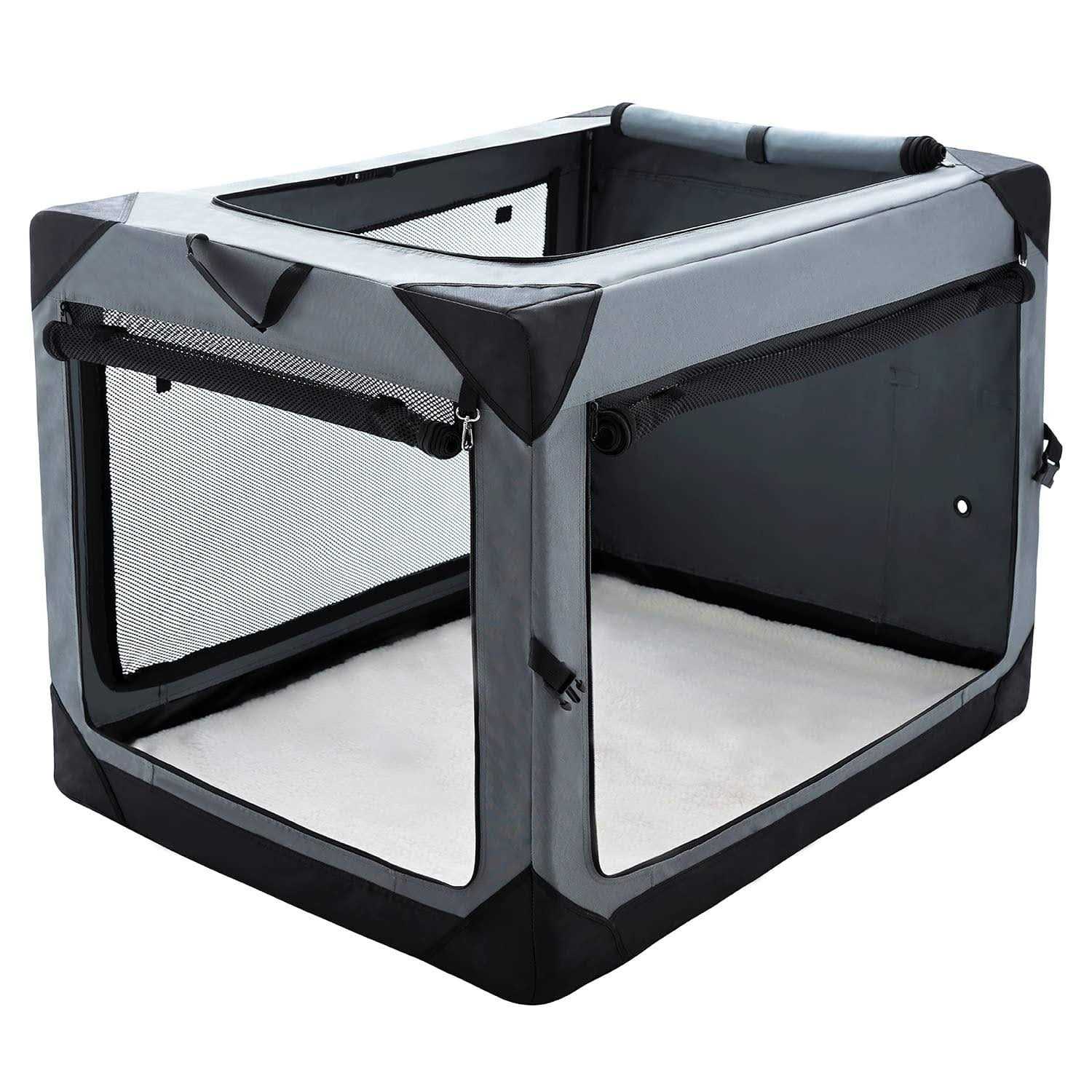 Pettycare Collapsible Dog Crate Dogs 4-Door Foldable Soft Dog Kennel with Chew Proof Mesh Windows - Pet Supplies online store