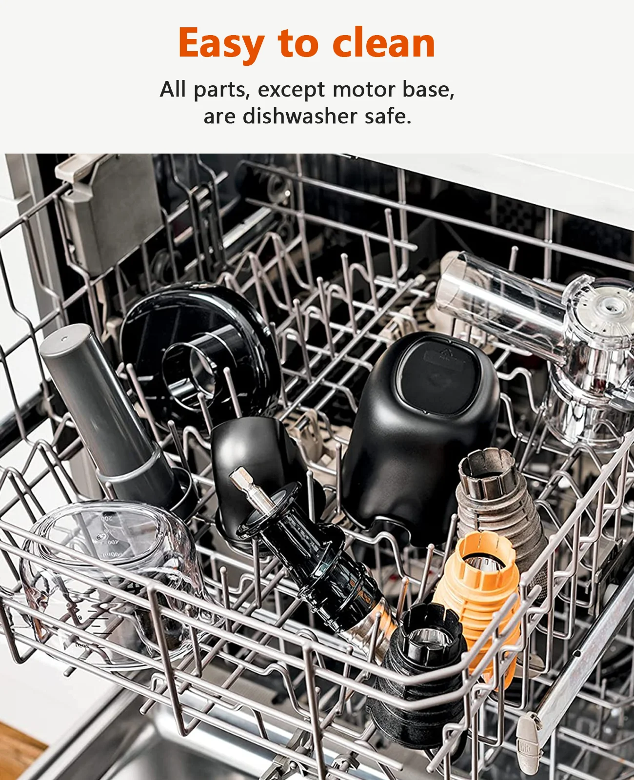 Masticating Juicer for Fruits Vegetables - Cold Press Slow Juicer with Total Pulp Control (Black)