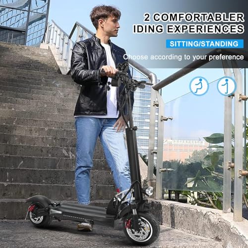 Electric Scooter for Adults, 30MPH Top Speed, 35 Miles Range, 800W Motor, 10" Off-Road Tires, Foldable E-Scooter with Seat, Commuter Electric Scooter with Seat for Adults Commuter Outdoor