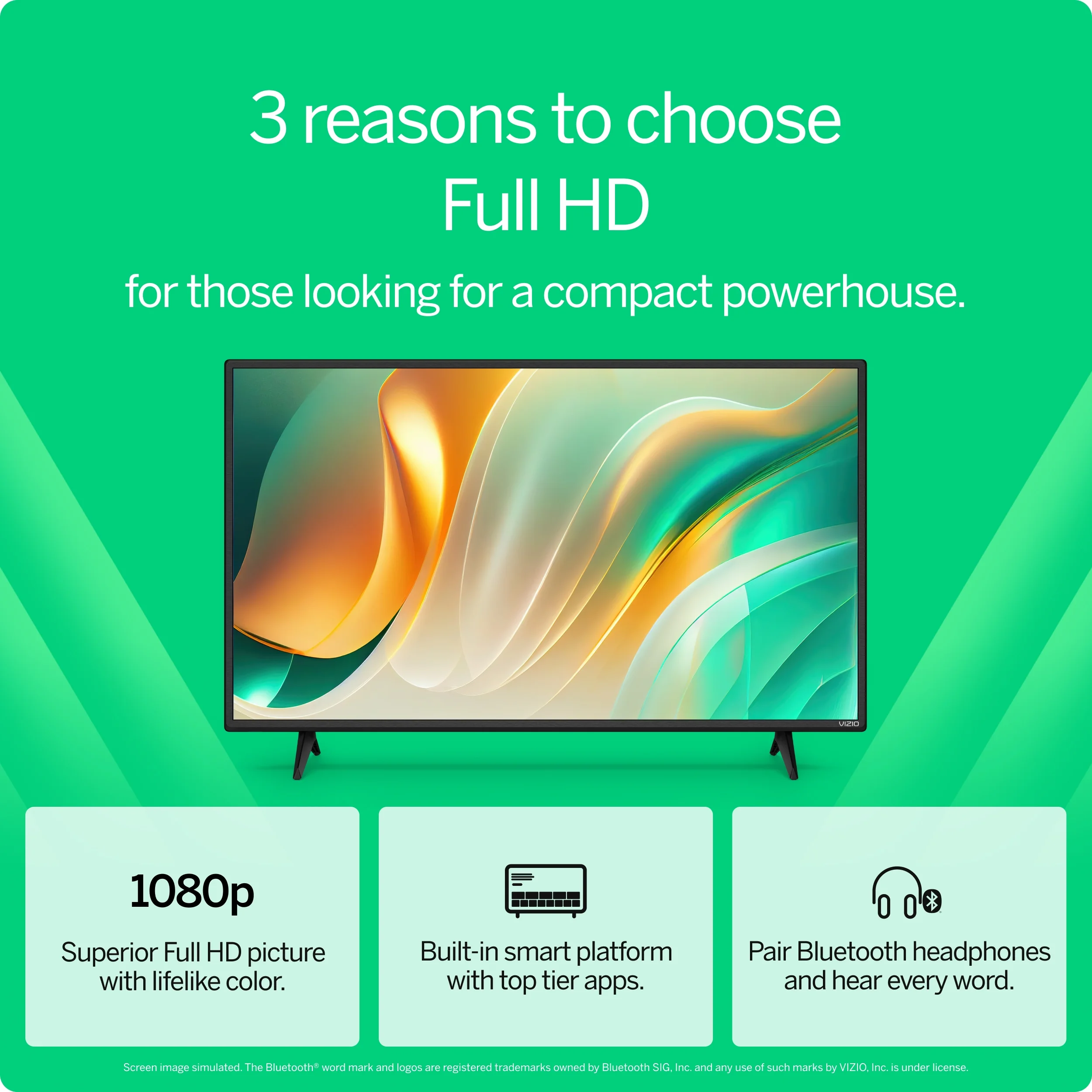 VIZIO 40” Class Full HD 1080p LED Smart TV (New) VFD40M-08