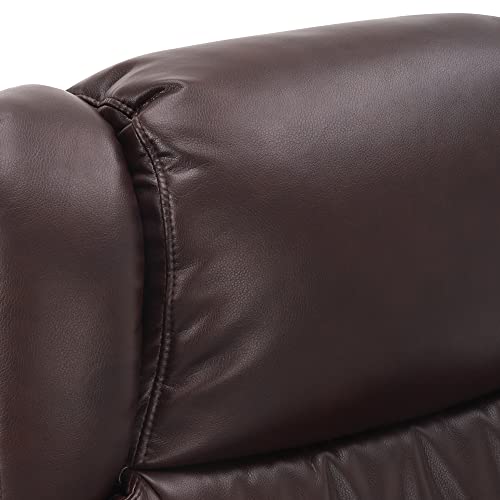 MCombo Swivel Recliners with Ottoman, Vibration Massage TV Chairs with Side Pocket, Faux Leather Ergonomic Lounge Chair for Living Room Bedroom 4734 (Grey)