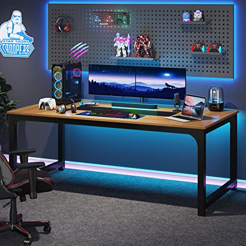 Tribesigns Modern Computer Desk, 63 x 31.5 inch Large Executive Office Desk Computer Table Study Writing Desk Workstation for Home Office, Spliced Desktop, White