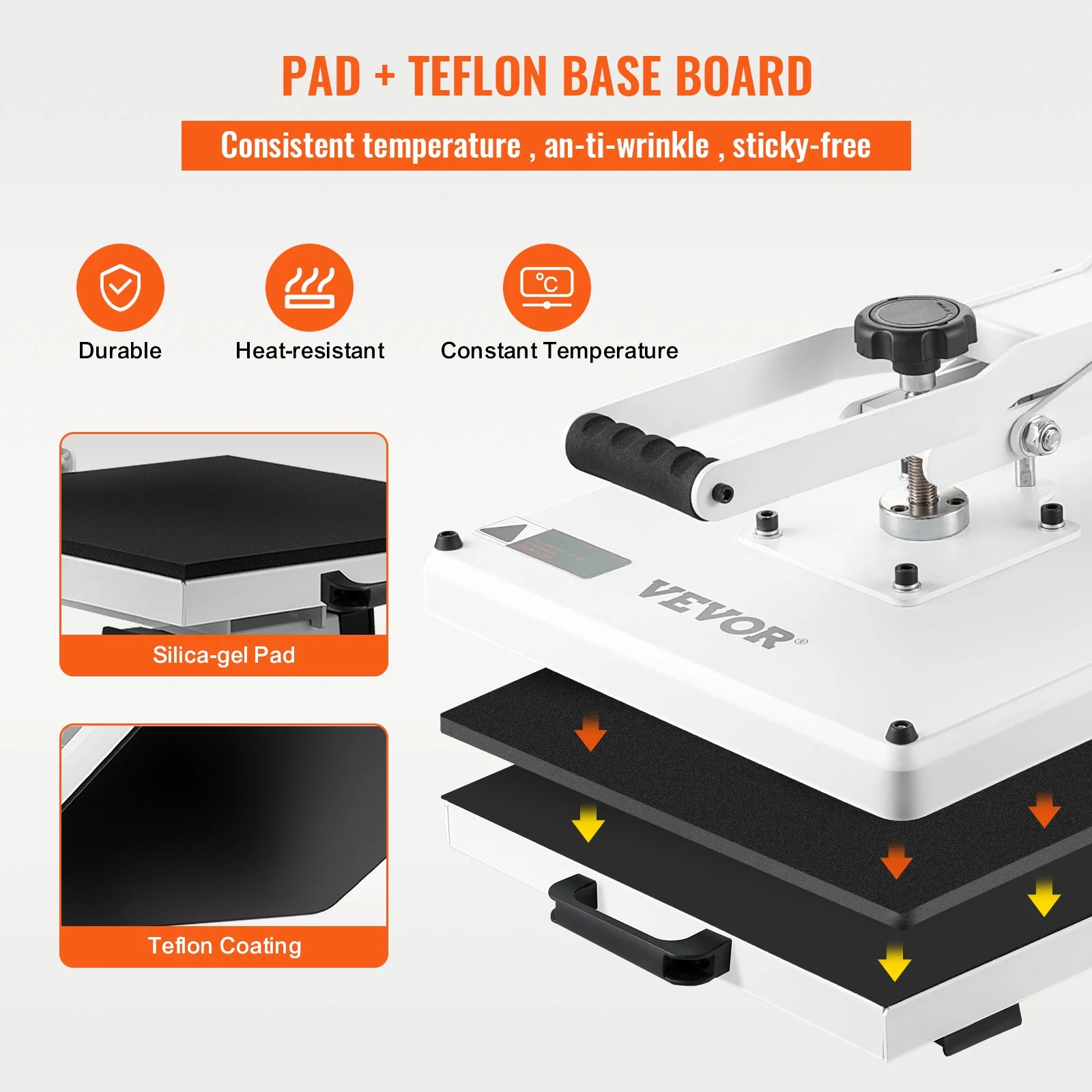 VEVOR  Heat Press Machine, 15"x15" Swing Away T Shirt Pressing Machine Multifunction, High Pressure Heat Press Machine, Power Digital Industrial Sublimation Printer for Heat Transfer Viny