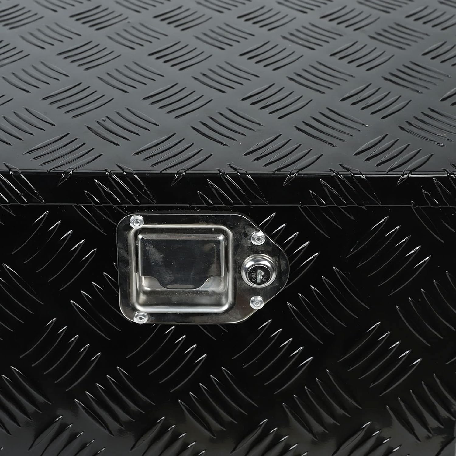 18X17X17.75 Black Aluminum 5 Bar Tread Tool Box Truck Car Outdoor Trailer Pickup Underbody Toolbox,RV Storage Organizer，Underbed Tools Organizer W/Lock Latch w/Keys