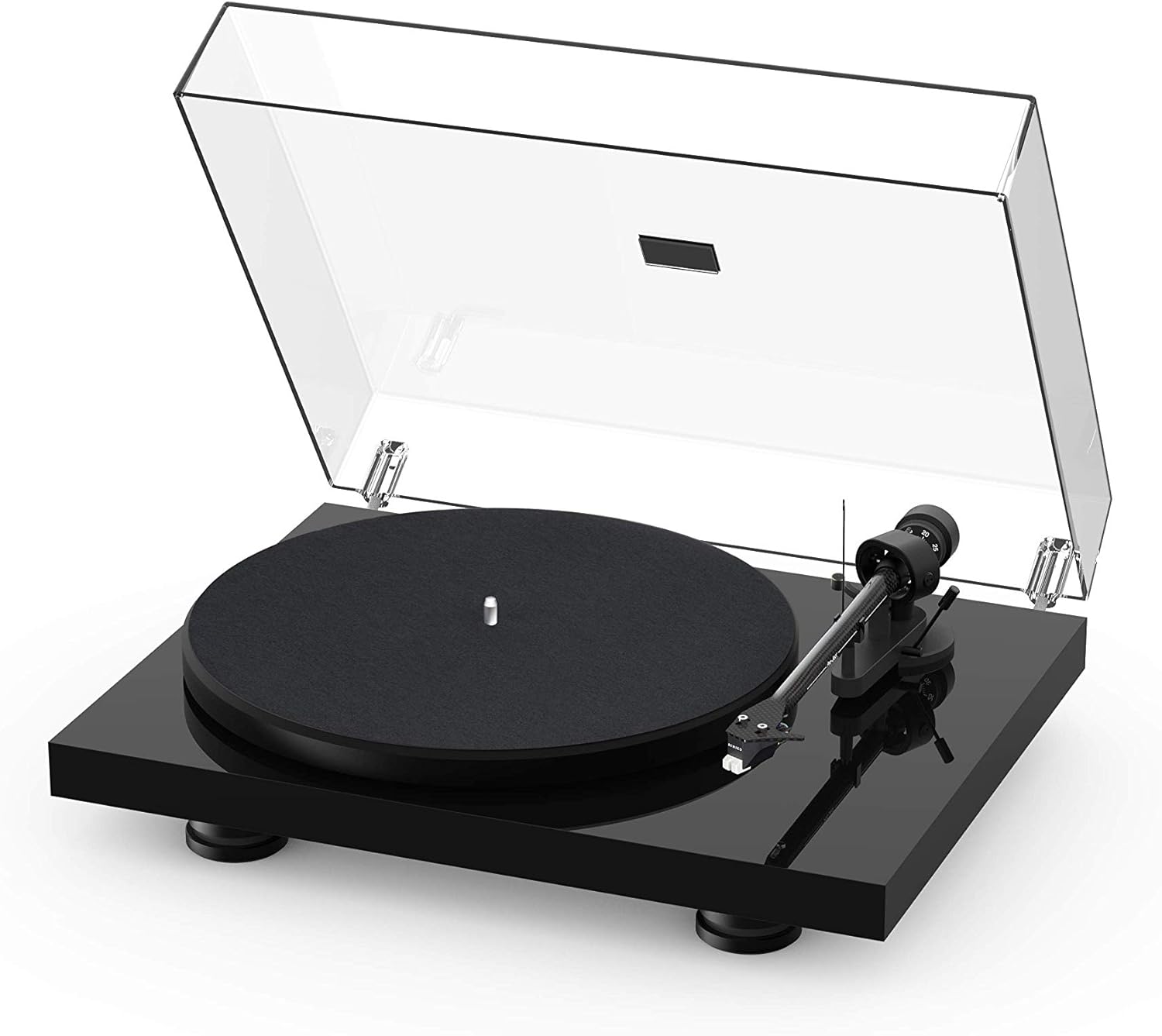 Pro-Ject Debut Carbon EVO, Audiophile Turntable with Carbon Fiber tonearm, Electronic Speed Selection and pre-Mounted Sumiko Rainier Phono Cartridge (High Gloss White)