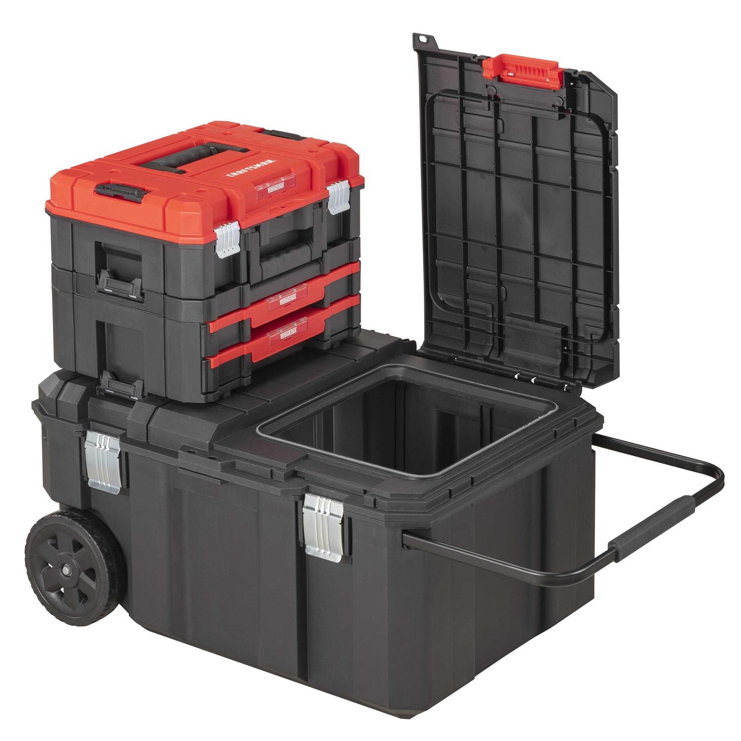 CRAFTSMAN VERSASTACK 30.4-in Black Polypropylene Wheels Lockable Tool Box - Shop Hardware Tools Online Store