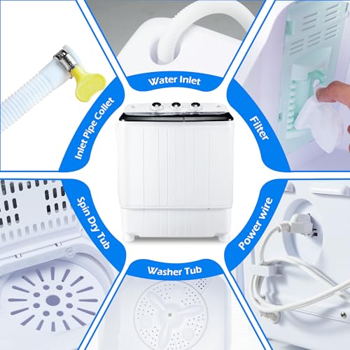 Portable washers Compact Washing Machine and Spinner Twin Tub Washer and Dryers for Home Apartment Dorms
