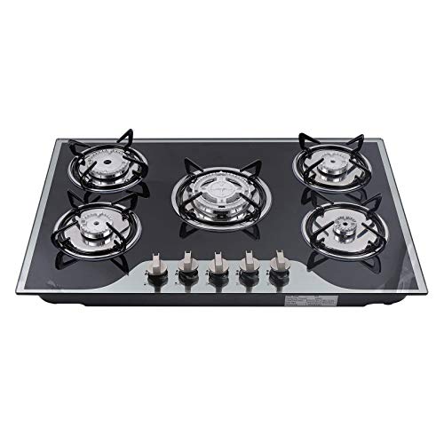 BEYANEE Gas Cooktop 30Inch, Built in Gas Stove 5 Burners, Stainless Steel Gas Hob, NG/LPG Convertible Gas Burners, Gas Range Top for Kitchen RV Outoor - Thermocouple Protection