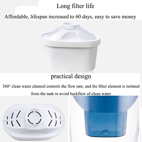Fridge Door Water Filter Jug, 2.7 litres Water Filter Jug Combo, 3 Advanced Filter, Reduction Microplastics, Chlorine, Limescale Impurities, Cartridges Water Cooler