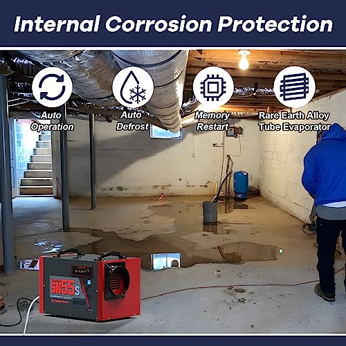 Abestorm Commercial Dehumidifier for Crawl Space Basement, 5 Years Warranty, Intelligent Humidity Control, Auto Shut off/Restart, 5 Years Warranty