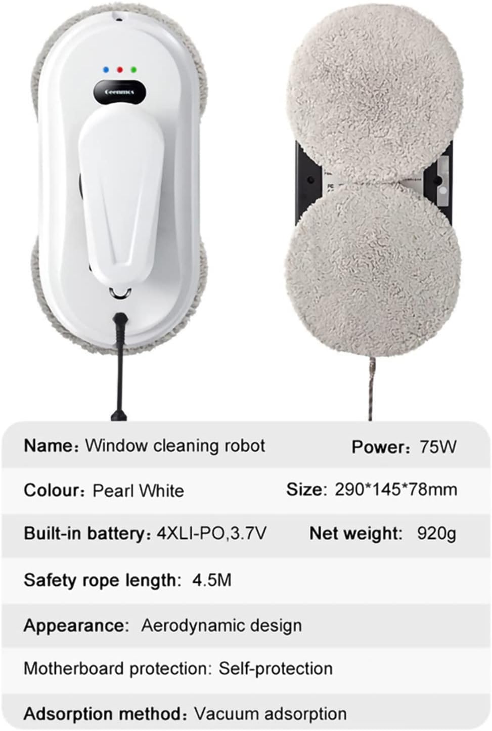 Automatic Window Washer Water Spray Window Cleaning Robot Vacuum Cleaner Intelligent Obstacle Avoidance Automatic Window Glass Cleaning Machine for Windows, Tiles, Bathrooms Cleaning Robot