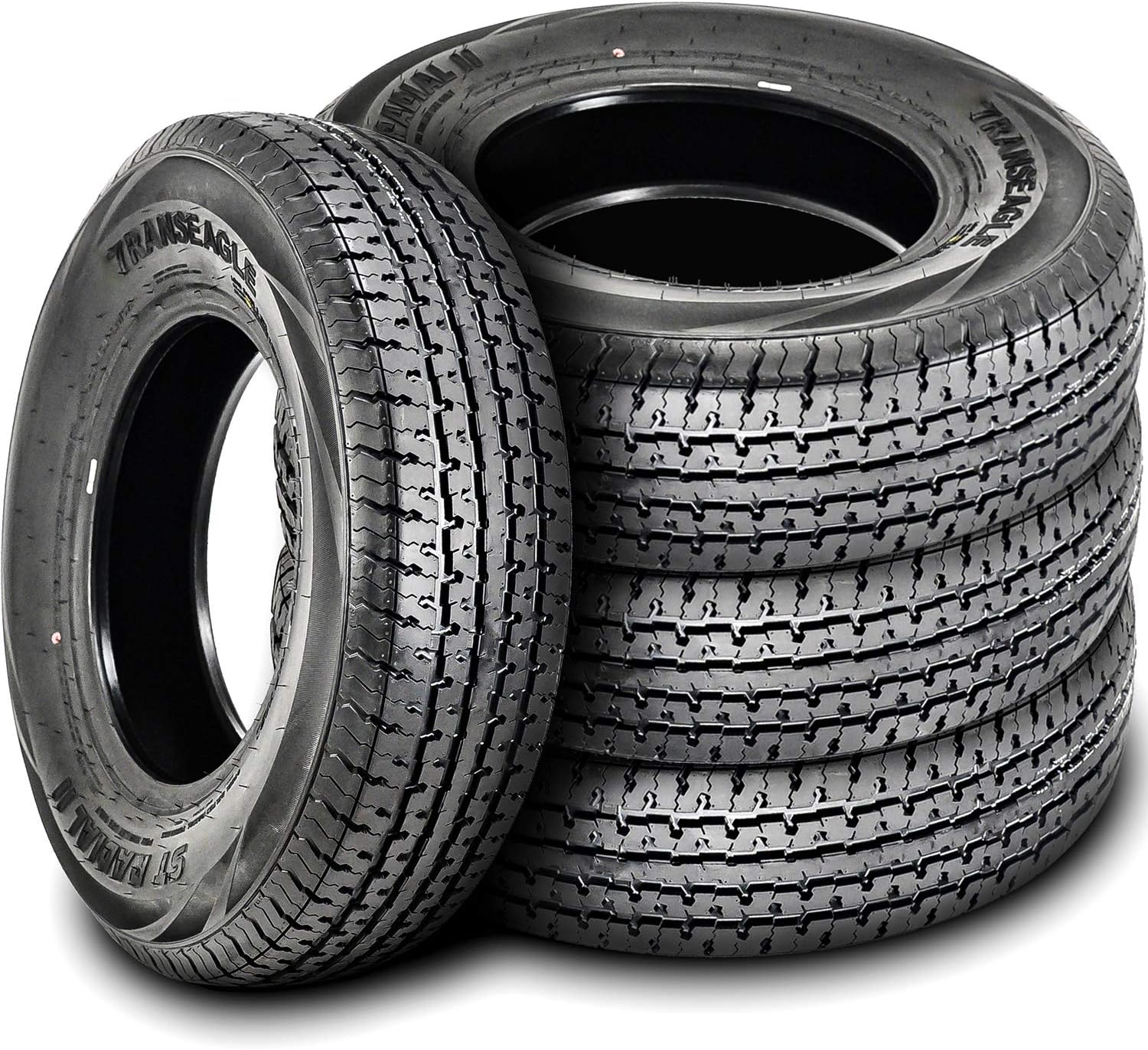 Set of 4 (FOUR) Transeagle ST Radial II Premium Trailer Radial Tires-ST205/75R14 205/75/14 205/75-14 105/101L Load Range D LRD 8-Ply BSW Black Side Wall