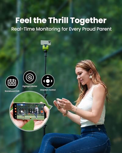 Chameleon AI Auto Sports Action Camera - 4K 60FPS Soccer Camera and Basketball Tracking Camera for Team Sports, Live Streaming, No Subscription, Works with iOS & Android (Lava Graphite)