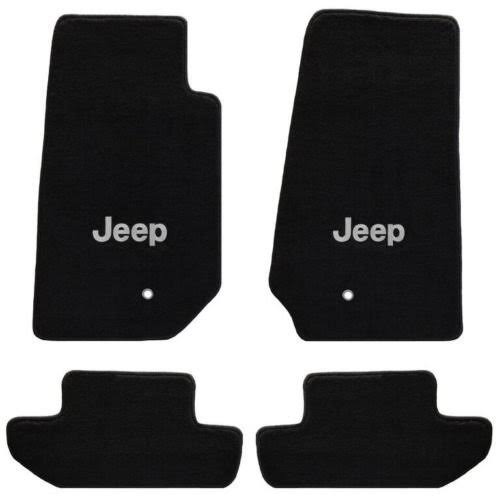 4 PC Lloyd&s All Weather Carpet Floor Mats w/Silver Jeep Logo Custom Fits Jeep Wrangler 2007-2010 2 Door Model Only