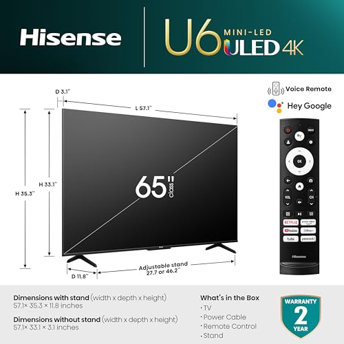 Hisense U6 Flat 4K Uled 2023 television