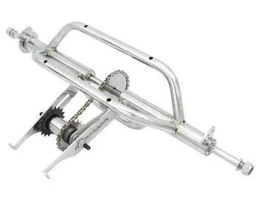 Chrome Trike Conversion Kit for 20 inch Bicycle. Comes with Two 20 inch Hollow-Hub Steel Wheel 72 Spoke. Tricycle, Trike, three-wheel bike conversion kit