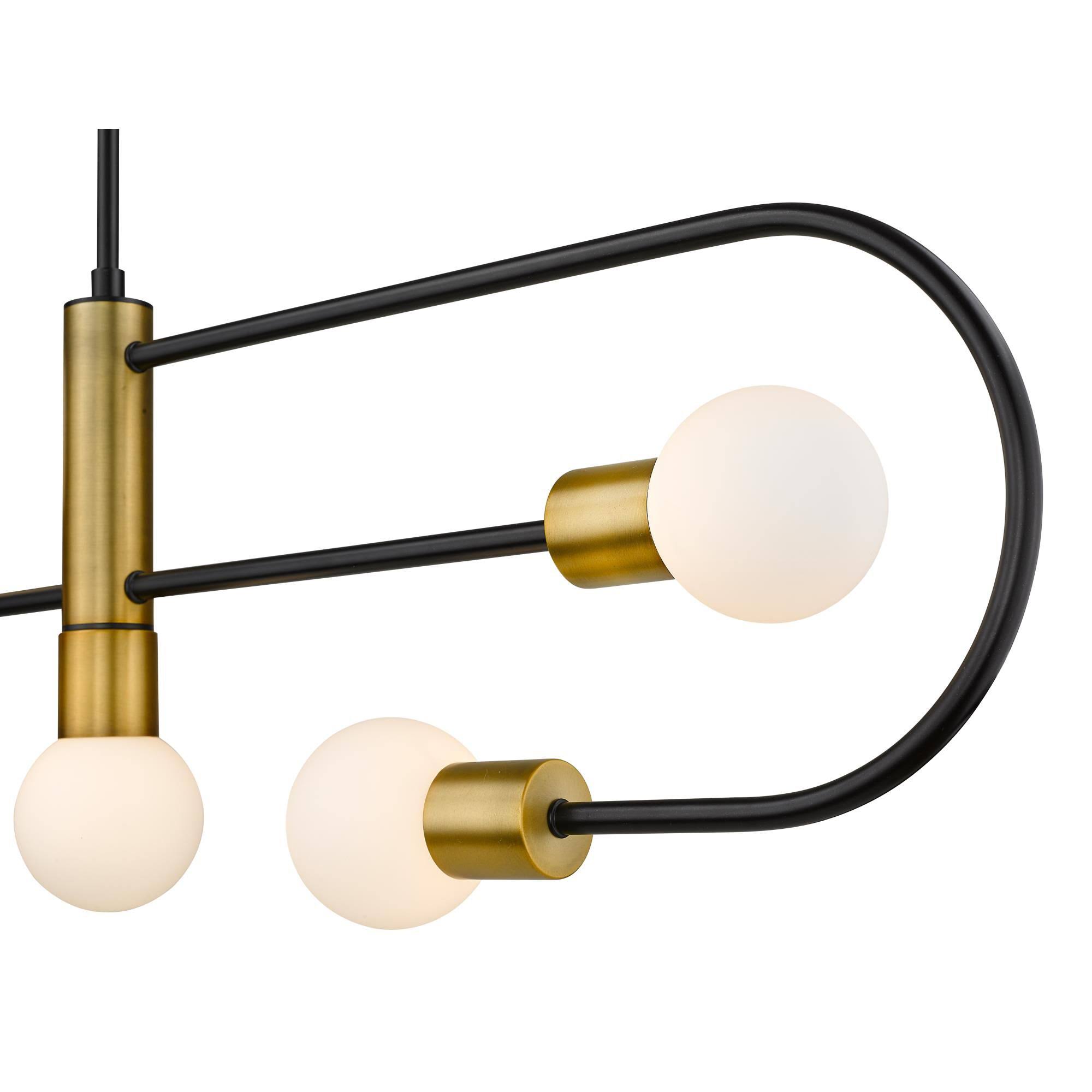 Z-Lite 5 Light Island/Billiard - Matte Black + Foundry Brass 621-5L-MB-FB