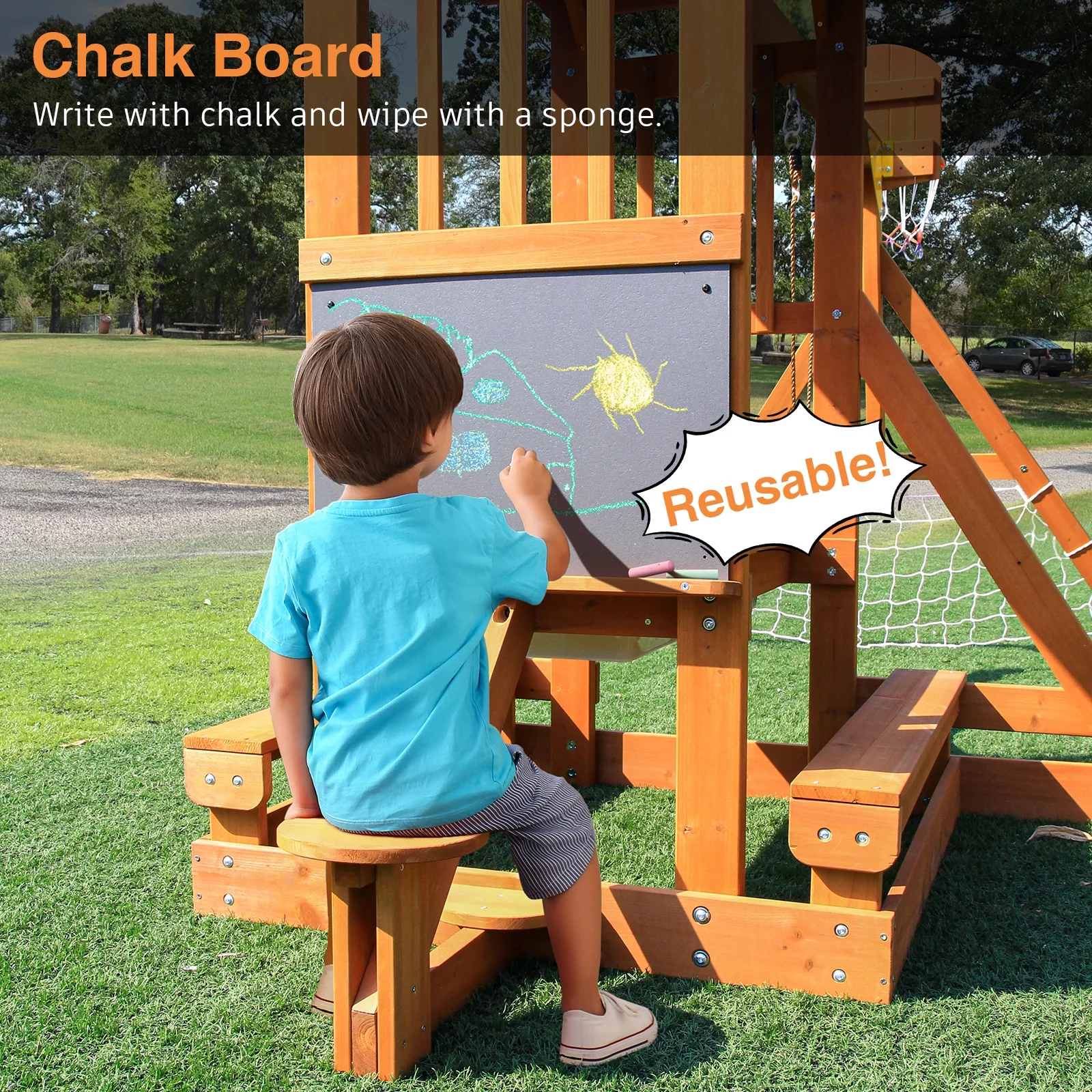 Suniboxi Wooden Swing Set/Playset Kids Toddler Playground Set