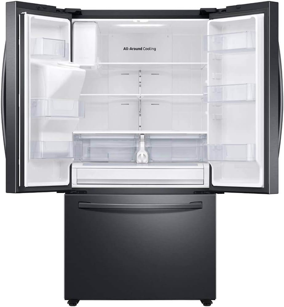 SAMSUNG RF27T5201SG 27 cu. ft. Large Capacity 3-Door French Door Refrigerator with External Water & Ice Dispenser in Black Stainless Steel