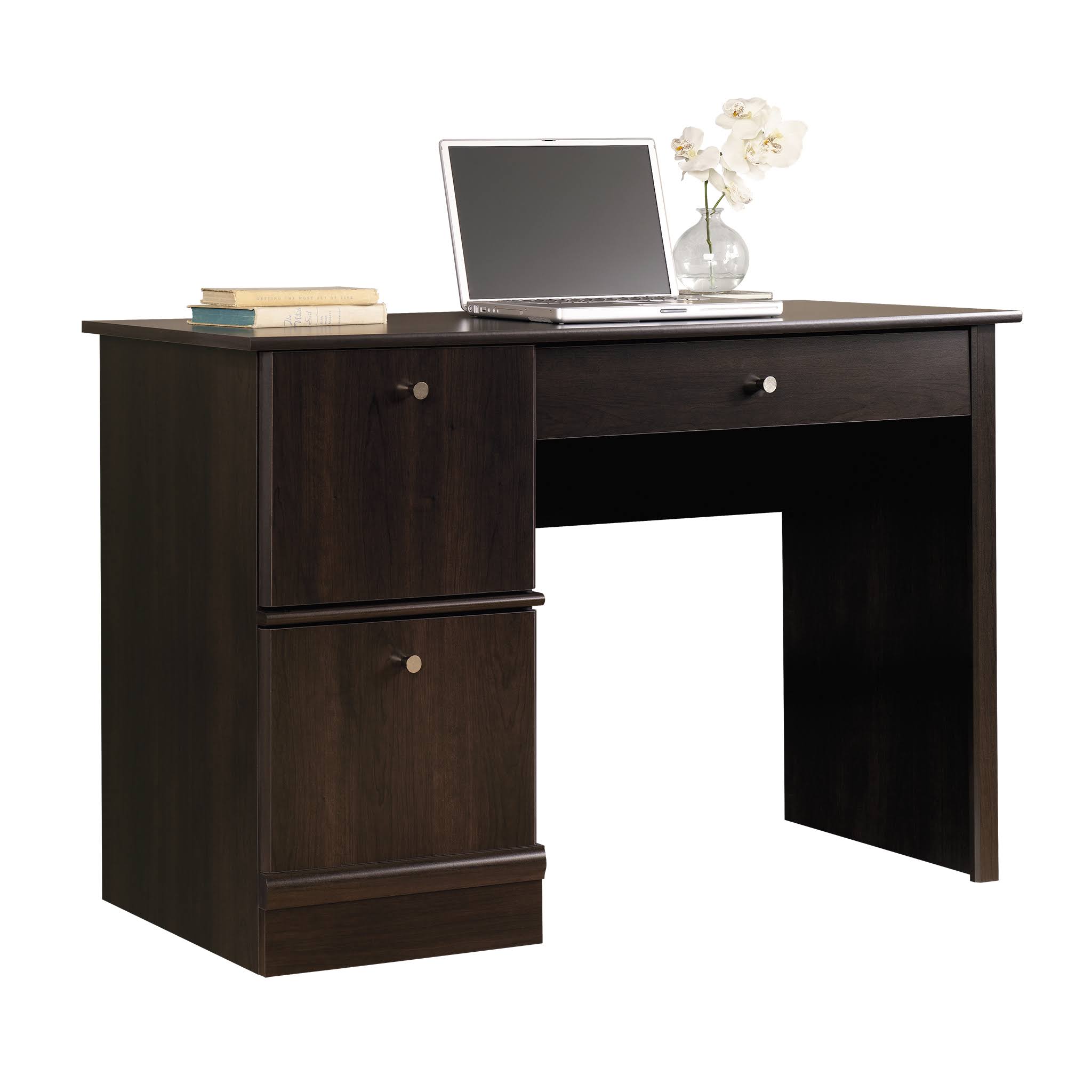 Sauder Computer Desk with Keyboard Tray in Cinnamon Cherry