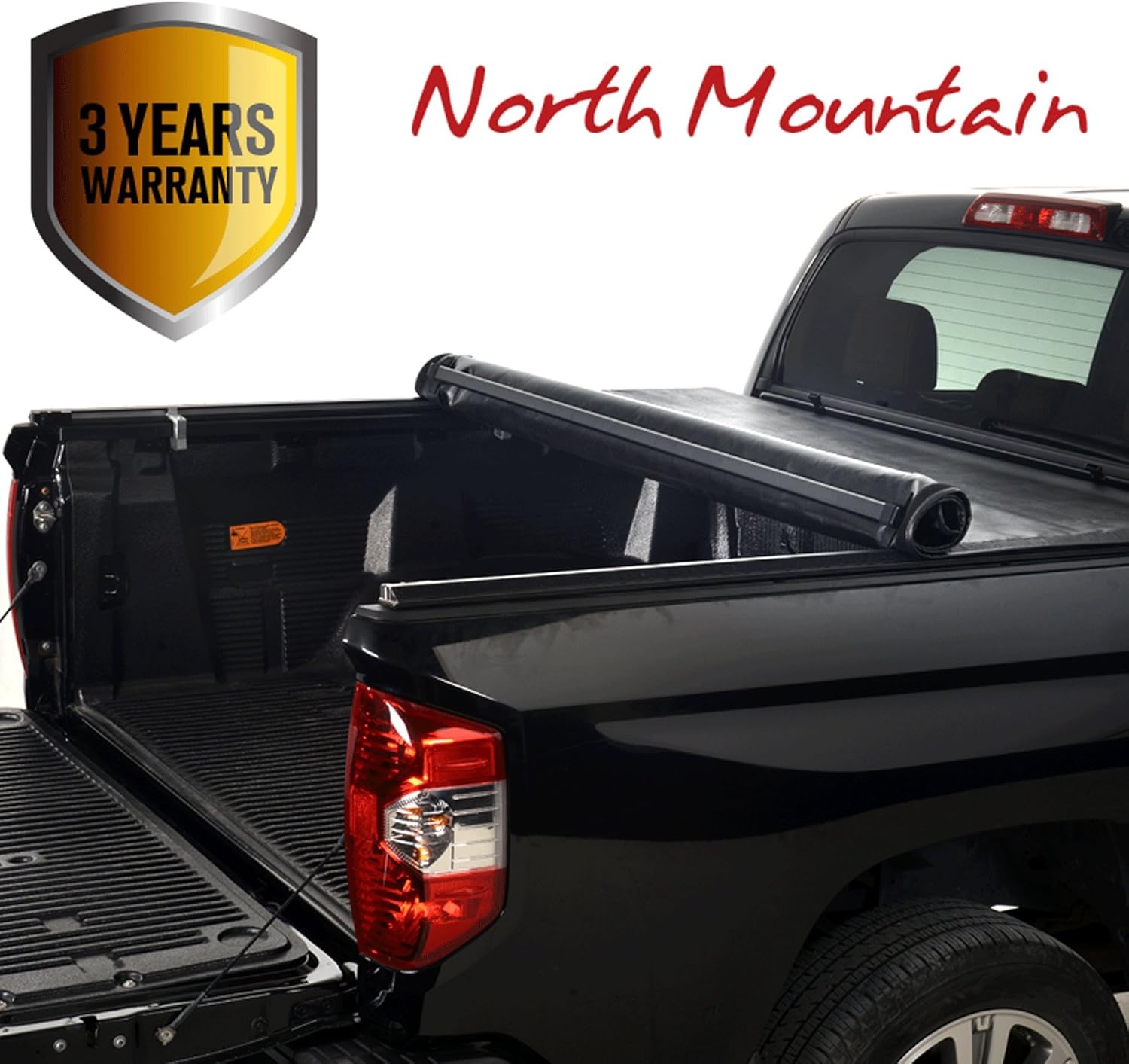 North Mountain Soft Roll Up Tonneau Cover, Compatible with 2017-now F-250/F-350/F-450 Super Duty 6.8'/81.8"-81.9" Bed
