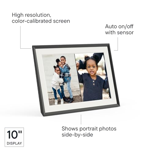 Aura Digital Picture Frame - 10.1" HD Mat Display | Wirecutter's Best Digital Frame for Gifting - Send Photos Directly from Your Phone from Anywhere | Quick & Easy Setup Over WiFi - Free App | Black