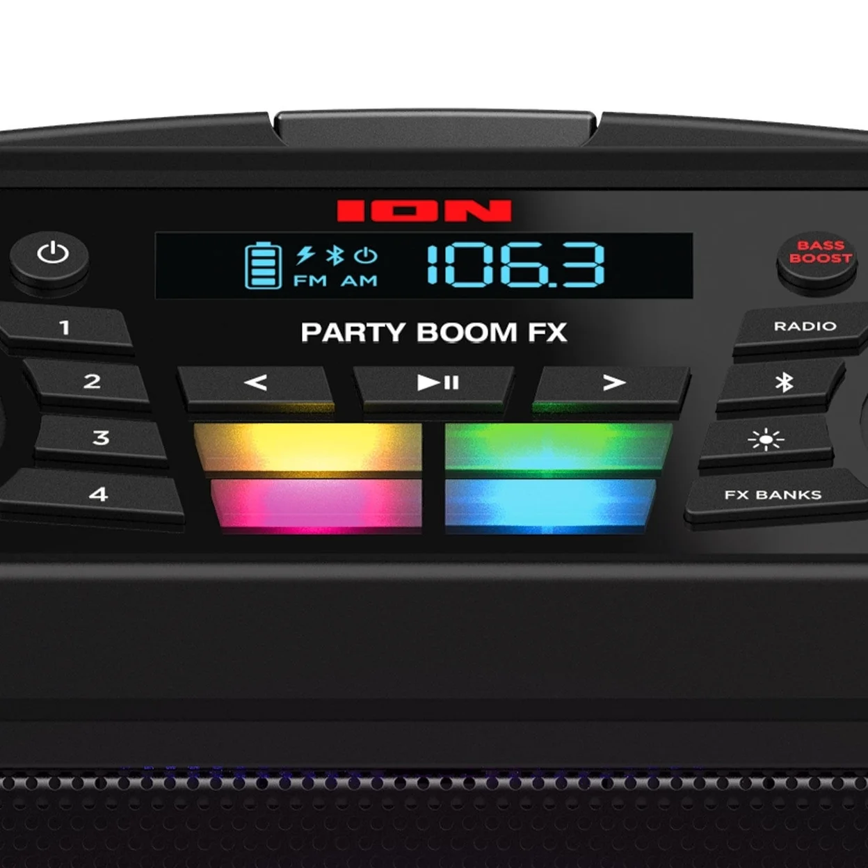 ION Audio Party Boom FX Portable Bluetooth Speaker with LED Lighting, Black, iPA101A