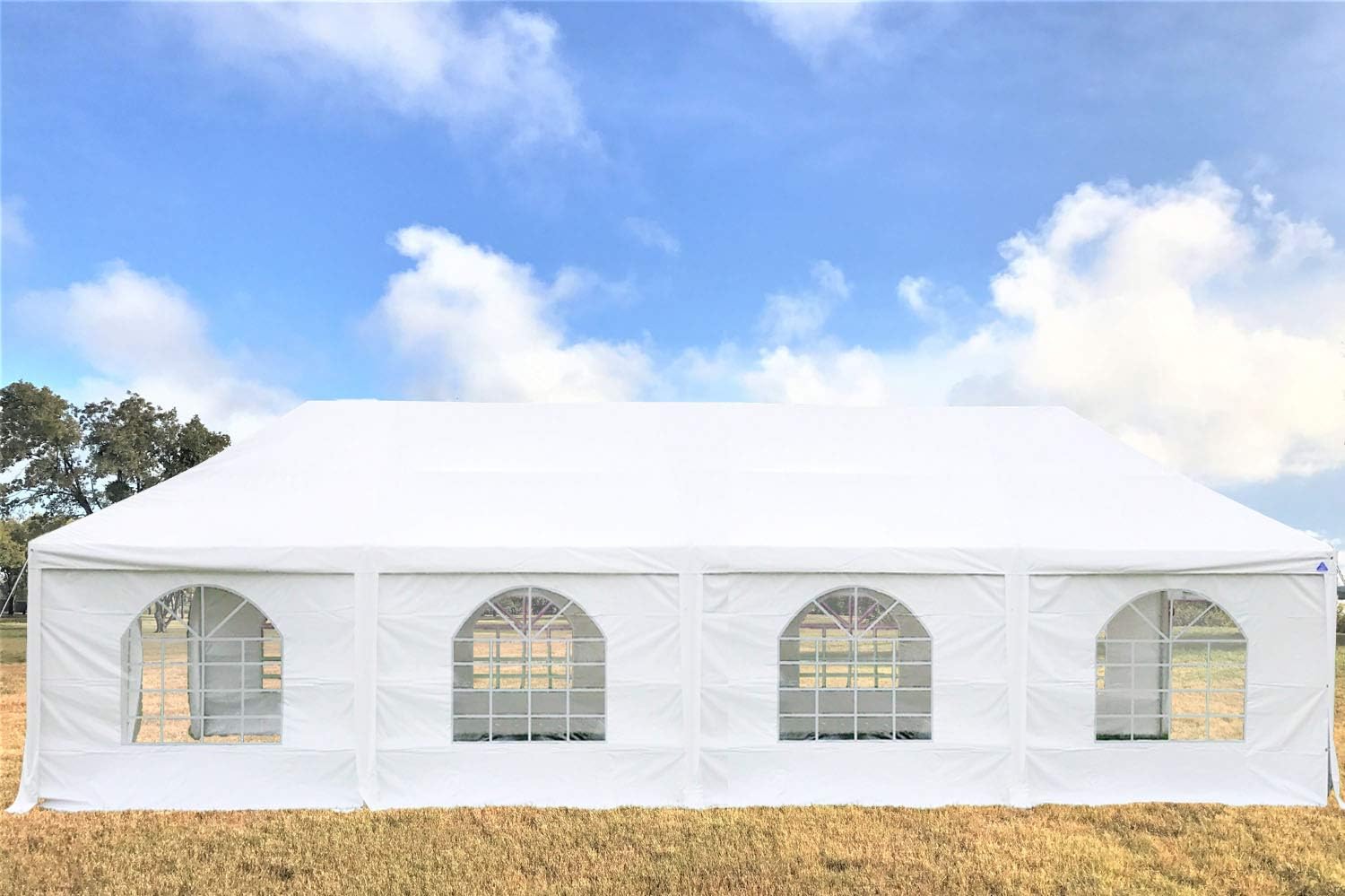 DELTA 40'x20' PE Frame Party Tent, Wedding Tent Party Canopy, Heavy Duty Outdoor Garden Event Tent, with Water Resistant Top, Removable Window Walls, Storage Carry Bags