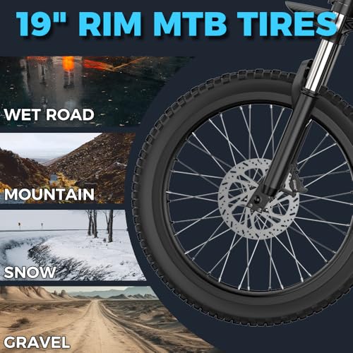 50MPH 6000W / 40MPH 3000W Electric Dirt Bike for Adults, 60V 25Ah Removable Battery Electric Motorcycle Up to 50miles, 24.5" MTB Tires (Rim 19'') E Moto, All Terrain E Bike Full Suspension