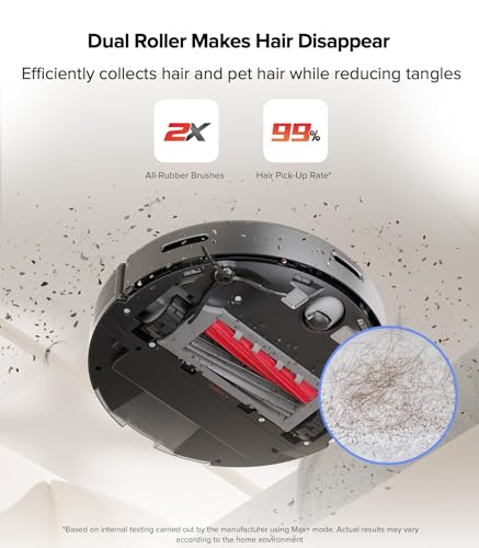 roborock Q5 Max+ Robot Vacuum with Self-Empty Dock, Upgraded from Q5+, 5500 Pa Suction, DuoRoller Brush, Hands-Free Cleaning for up to 7 Weeks, PreciSense LiDAR Navigation, App & Voice Control