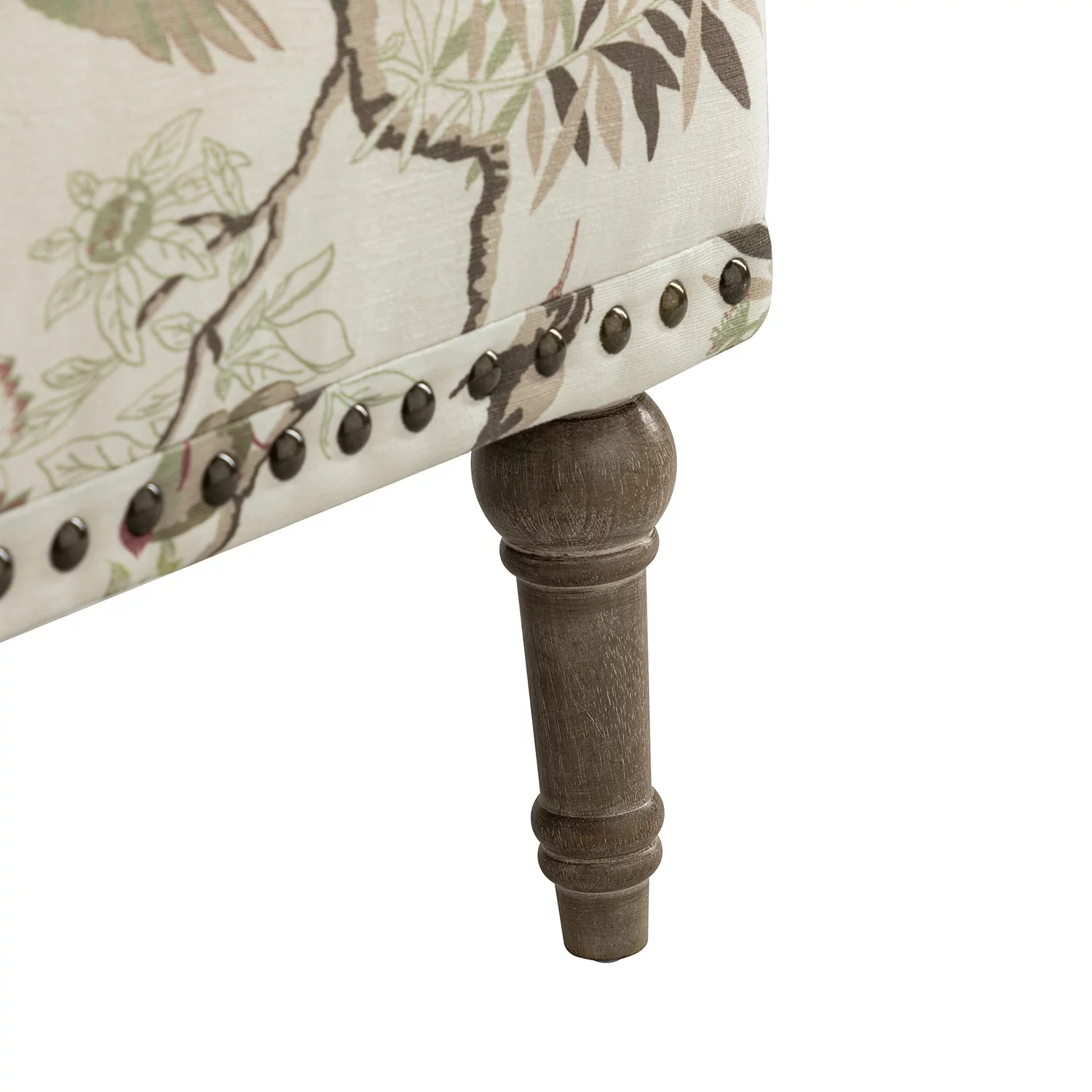 HULALA HOME Geltrude Traditonal Floral Fabric Design Upholstered Accent Armchair with  Turned Legs by  NAVY Floral