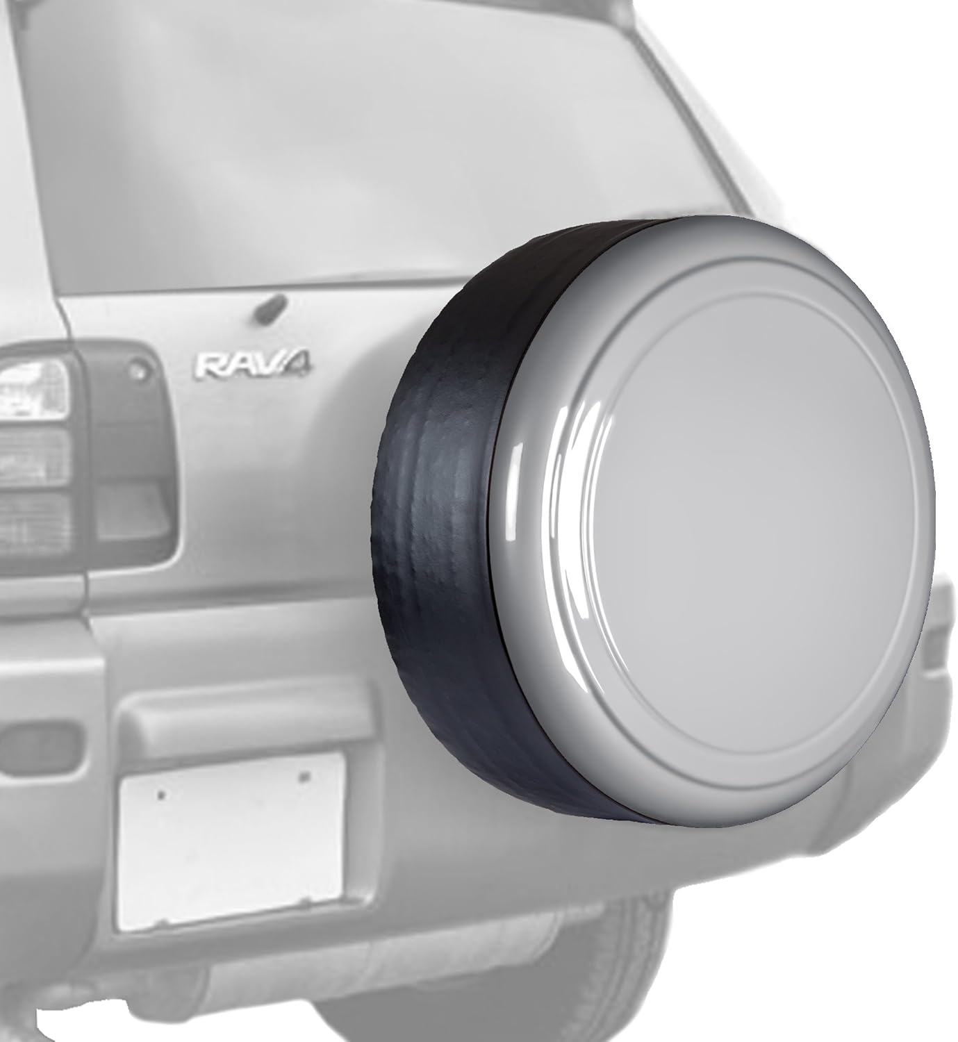 Boomerang 28" Color Matched Rigid Tire Cover for Toyota RAV4 (95-00) - (Plastic Face & Vinyl Band) - Black