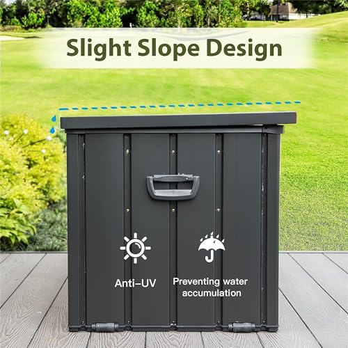 150 Gallon Storage Deck Box,Outdoor Waterproof Heavy Duty Deck Storage Box,Lockable Large Storage Container Bench Patio Bin for Outside Cushions,Throw Pillows,Garden Tools,Dark Brown