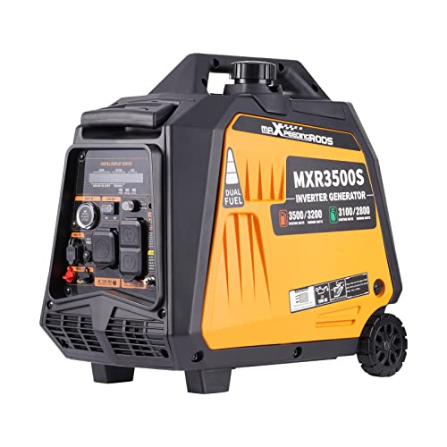 maXpeedingrods 4000 Watt Dual Fuel Inverter Generator with Bluetooth® Control Start and Display, RV Ready, Electric Start, Quiet for Outdoor Camping, Home Backup, Garden，PGMA Compliant