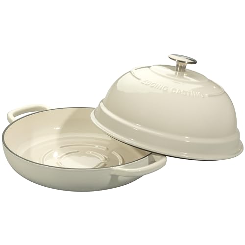 EDGING CASTING Enameled Cast Iron Dutch Oven Pot with Lid, Round Bread Oven for Homemade Sourdough Bread Baking