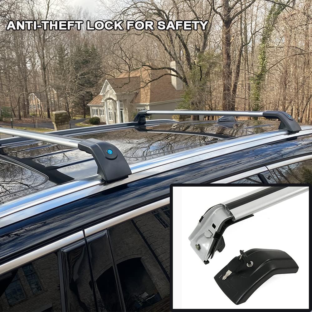 Snailfly Anti-Theft Crossbars 2019-2022 Kia Telluride LX EX S SX Silver Roof Rack Cross Bars Cargo Carrier