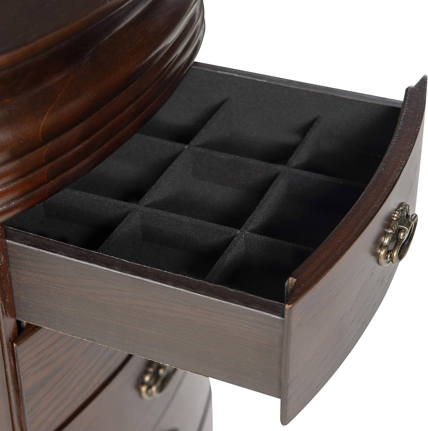 Powell Italian Influenced Transitional Espresso Jewelry Armoire,Brown