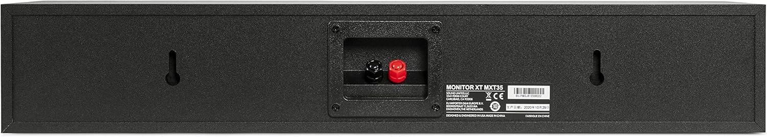 Polk Monitor XT35 Slim Center Channel Speaker - Hi-Res Audio Certified, Dolby Atmos & DTS:X Compatible, 1" Terylene Tweeter & Four 3" Dynamically Balanced Woofer, Wall-Mountable, Midnight Black