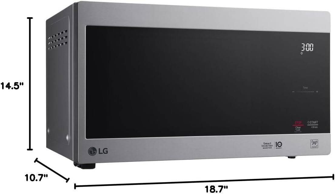 LG NeoChef 0.9 Cu. Ft. Countertop Microwave Oven, 21 x 12 x 17, Stainless Steel