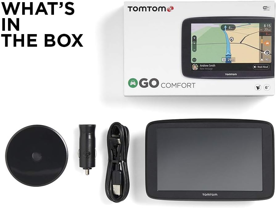 TomTom Go Comfort 5 Inch GPS Navigation Device with Updates via Wi-Fi, Real Time Traffic, Free Maps of North America, Smart Routing, Destination Prediction and Road Trips