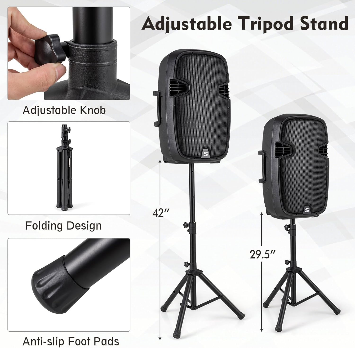 GOFLAME Portable 15" PA Speaker System Set, 3000W 2-Way Loudspeaker with Active + Passive Speaker, High Powered DJ Speaker with Bluetooth, USB/SD Card Reader, Stands, Microphone, Remote Control