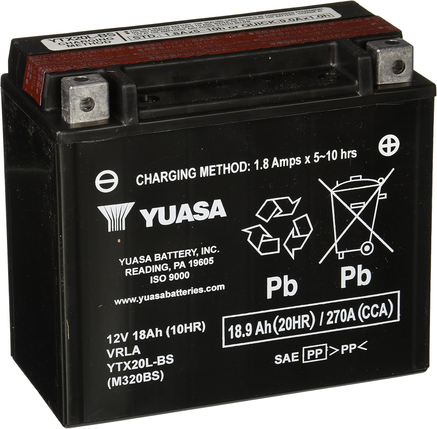 Yuasa YUAM320BS YTX20L-BS Battery