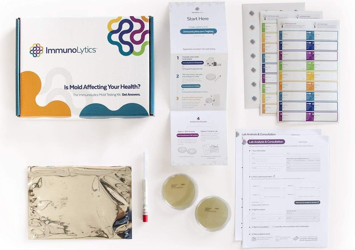 ImmunoLytics DIY Mold Test Kit for Home - Easy to Use Professional Mold Testing Kit - Individual Room Screening Package - Includes Lab Analysis (2 Rooms/Plates) Pack of 2